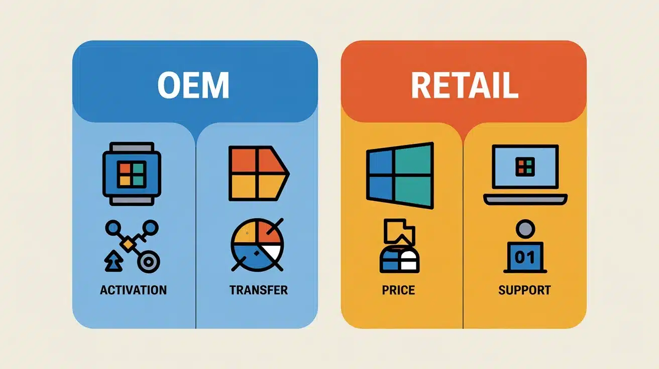 OEM срещу Retail лиценз за Windows – Плюсове и минуси